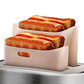 12Pcs Non Stick Toaster Bags Reusable 6.7 x7.5 inch Grilled Cheese Bags Heat Resistant & Easy to Clean Mess Free Toasting Sandwiches Panini & Mor