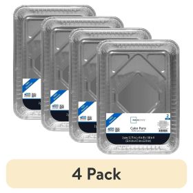 (4 pack) Aluminum Cake Pans,13" x 9", 2 Count