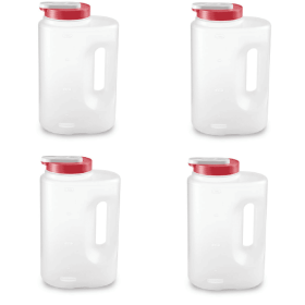 4 Pack Mixermate Leak-Resistant Pitcher, Clear, 3.8 Liter (1 Gallon), Plastic