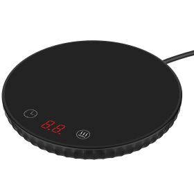 Desktop Electric Cup Warmer 8Hours Auto Off Overheating Protection Smart Timer Setting 2 Temperature Levels 104 to 140 Ceramic Heating Panel For O (Option: Black)