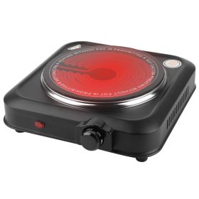 1000W Electric Infrared Single Burner Portable Heating Hot Plate Stove Countertop RV Hotplate with 7.5lass Cooktop Stepless Temperature Adjustments (Option: ElectricSingleBurne)